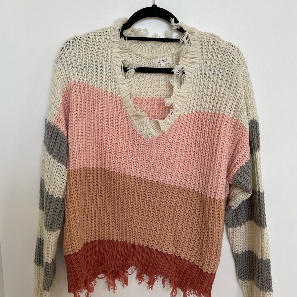 Chunky Knit V Neck sweater from La Miel! Bought from a boutique! Like new!